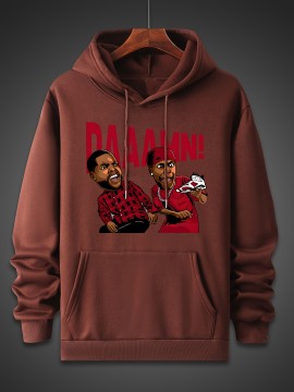 Men's Fashion Letter Print Hoodie - Trendy Sweatshirt with Kangaroo Pocket for Fall/Winter