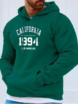 1994 Letter Print Men's Hooded Sweatshirt - Fleece Lined and Warm