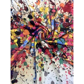 Colorful Abstract Print Crew Neck T-Shirt, Casual Short Sleeve Top For Spring & Summer, Women's Clothing