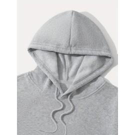 Fashion USA Flag Letter Print Men's Hooded Sweatshirt - Fleece Lined Warm Hoodie for All-day Comfort