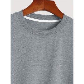 Deer Horn Print Men's Round Neck Sweatshirt - Loose Trendy Pullover for Autumn Winter