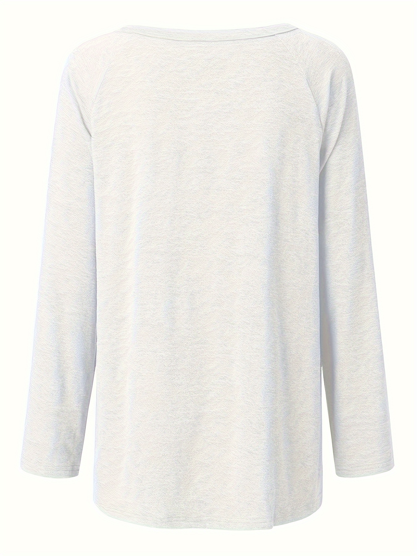 solid raglan sleeve t shirt casual crew neck mid length summer t shirt womens clothing details 16